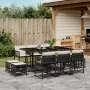 Set de comedor jardín 11 pzas con cojines ratán sintético negro von , Gartensets - Ref: Foro24-3211506, Preis: 518,38 €, Raba...