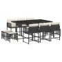 Set de comedor jardín 11 pzas con cojines ratán sintético negro von , Gartensets - Ref: Foro24-3211506, Preis: 459,90 €, Raba...