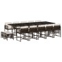 Set comedor de jardín y cojines 15 pzas ratán sintético marrón by , Garden sets - Ref: Foro24-3211533, Price: 765,16 €, Disco...