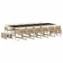 Set comedor de jardín 17 pzas con cojines ratán sintético beige by , Garden sets - Ref: Foro24-3211546, Price: 981,85 €, Disc...