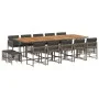 Set comedor de jardín con cojines 15 pzas ratán sintético gris de , Conjuntos de jardín - Ref: Foro24-3211538, Precio: 940,91...