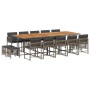 Set comedor de jardín con cojines 15 pzas ratán sintético gris by , Garden sets - Ref: Foro24-3211538, Price: 838,82 €, Disco...