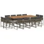 Set comedor de jardín con cojines 13 pzas ratán sintético gris by , Garden sets - Ref: Foro24-3211586, Price: 907,54 €, Disco...