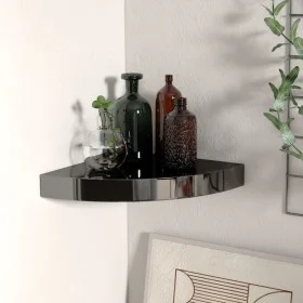 Glossy black MDF corner floating shelf 25x25x3.8 cm by vidaXL, Shelves and shelves - Ref: Foro24-323889, Price: 18,74 €, Disc...