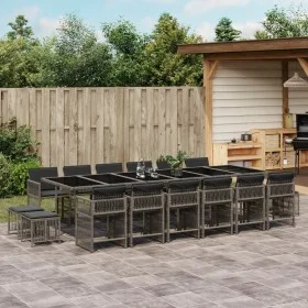 Garten-Essgruppe 17-teilig mit grauen Polstern aus synthetischem Rattan von , Gartensets - Ref: Foro24-3211724, Preis: 1,00 €...
