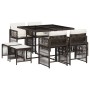 Set comedor para jardín 9 pzas y cojines ratán sintético marrón by , Garden sets - Ref: Foro24-3211677, Price: 367,36 €, Disc...