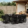 Set de comedor jardín 11 pzas con cojines ratán sintético negro by , Garden sets - Ref: Foro24-3211747, Price: 640,66 €, Disc...