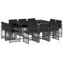 Set de comedor jardín 11 pzas con cojines ratán sintético negro by , Garden sets - Ref: Foro24-3211747, Price: 640,66 €, Disc...