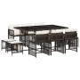 Set comedor de jardín 11 pzas y cojines ratán sintético marrón by , Garden sets - Ref: Foro24-3211689, Price: 506,93 €, Disco...