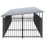 Außenzwinger mit Stahldach 9,38 m² von , Hundehütten und Zäune - Ref: Foro24-3124610, Preis: 881,19 €, Rabatt: %