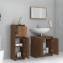 3-teiliges Badezimmermöbelset aus Eichenholz-Sperrholz in Braun. von , Badezimmermöbel - Ref: Foro24-3143933, Preis: 119,97 €...