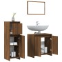 Set de muebles baño 3 pzas madera contrachapada roble marrón de , Muebles de baño - Ref: Foro24-3143933, Precio: 124,22 €