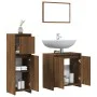 Set de muebles baño 3 pzas madera contrachapada roble marrón de , Muebles de baño - Ref: Foro24-3143933, Precio: 117,29 €, De...