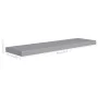Graues schwebendes Wandregal aus MDF, 90 x 23,5 x 3,8 cm von vidaXL, Regale und Regale - Ref: Foro24-323859, Preis: 27,83 €, ...