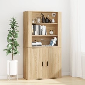 Hoher Schrank aus Sperrholz in Eichenholzfarbe. von , Sideboards - Ref: Foro24-3185362, Preis: 147,28 €, Rabatt: %