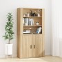 Tall plywood oak-colored sideboard by , Sideboards - Ref: Foro24-3185362, Price: 147,28 €, Discount: %