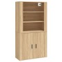 Tall plywood oak-colored sideboard by , Sideboards - Ref: Foro24-3185362, Price: 147,28 €, Discount: %