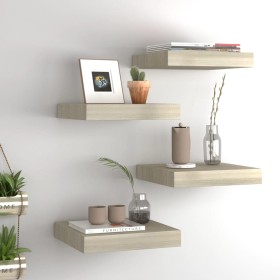 Floating wall shelves 4 pcs MDF oak 23x23.5x3.8 cm by vidaXL, Shelves and shelves - Ref: Foro24-323867, Price: 38,22 €, Disco...