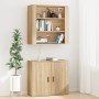 Tall plywood oak-colored sideboard by , Sideboards - Ref: Foro24-3185362, Price: 147,28 €, Discount: %