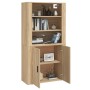 Tall plywood oak-colored sideboard by , Sideboards - Ref: Foro24-3185362, Price: 147,28 €, Discount: %