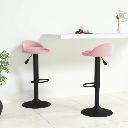 Taburetes de cocina 2 unidades terciopelo rosa de , Taburetes de cocina - Ref: Foro24-333606, Precio: 97,43 €, Descuento: %