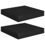 Floating wall shelf 2 units black MDF 23x23.5x3.8 cm by vidaXL, Shelves and shelves - Ref: Foro24-323824, Price: 21,42 €, Dis...