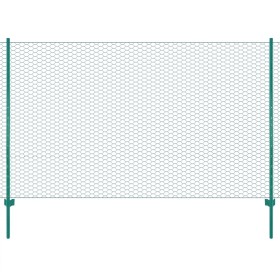 Maschendrahtzaun mit 25x2 m grünen Stahlpfosten. von , Zaunpaneele - Ref: Foro24-144607, Preis: 159,73 €, Rabatt: %