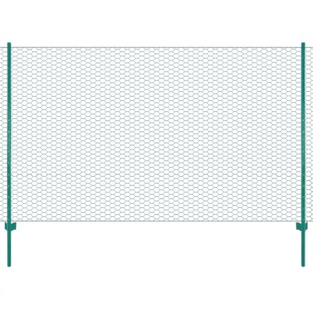 Maschendrahtzaun mit 25x2 m grünen Stahlpfosten. von , Zaunpaneele - Ref: Foro24-144607, Preis: 159,73 €, Rabatt: %