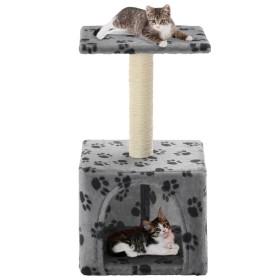 Katzenkratzer mit 55 cm hohem Sisalpfosten in Beige mit Pfotenabdrücken. von , Katzenmöbel - Ref: Foro24-170538, Preis: 25,57...