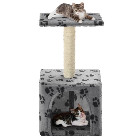 Katzenkratzer mit 55 cm hohem Sisalpfosten in Beige mit Pfotenabdrücken. von , Katzenmöbel - Ref: Foro24-170538, Preis: 25,57...