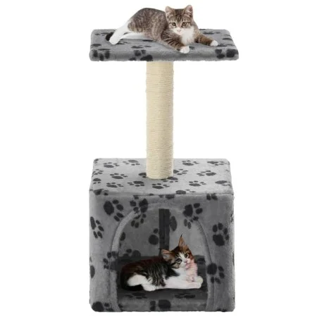 Katzenkratzer mit 55 cm hohem Sisalpfosten in Beige mit Pfotenabdrücken. von , Katzenmöbel - Ref: Foro24-170538, Preis: 25,13...
