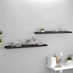 Floating wall shelves 2 pcs MDF black 120x23.5x3.8 cm by vidaXL, Shelves and shelves - Ref: Foro24-323842, Price: 46,71 €, Di...