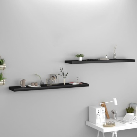 Schwebende Wandregale 2 Stück MDF schwarz 120x23,5x3,8 cm von vidaXL, Regale und Regale - Ref: Foro24-323842, Preis: 47,58 €,...