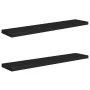 Floating wall shelves 2 pcs MDF black 120x23.5x3.8 cm by vidaXL, Shelves and shelves - Ref: Foro24-323842, Price: 46,71 €, Di...