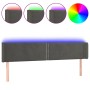 Cabecero con LED de terciopelo gris oscuro 203x16x78/88 cm