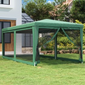Party tent with 6 green HDPE mesh walls 3x6 m by , Tents and gazebos - Ref: Foro24-319238, Price: 135,96 €, Discount: %