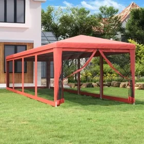 Party tent with 10 red HDPE mesh walls 3x12 m by , Tents and gazebos - Ref: Foro24-319250, Price: 190,97 €, Discount: %