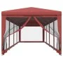 Party tent with 10 red HDPE mesh walls 3x12 m by , Tents and gazebos - Ref: Foro24-319250, Price: 190,97 €, Discount: %
