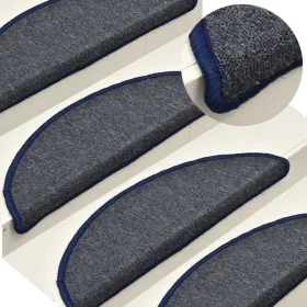 Treppenstufen-Teppiche, 15 Stück, grau und blau, 56x17x3 cm. von , Treppenmatten - Ref: Foro24-322364, Preis: 48,10 €, Rabatt: %