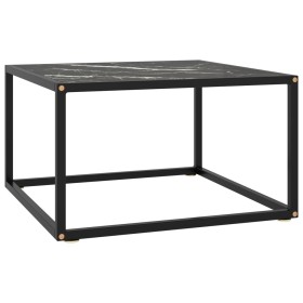 Schwarzer Couchtisch mit schwarzer Marmor-Glasplatte 60x60x35 cm. von , Couchtisch - Ref: Foro24-322874, Preis: 67,22 €, Raba...