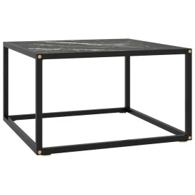 Schwarzer Couchtisch mit schwarzer Marmor-Glasplatte 60x60x35 cm. von , Couchtisch - Ref: Foro24-322874, Preis: 65,86 €, Raba...