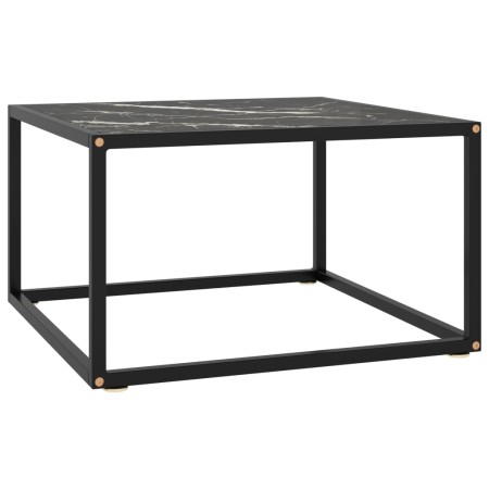 Schwarzer Couchtisch mit schwarzer Marmor-Glasplatte 60x60x35 cm. von , Couchtisch - Ref: Foro24-322874, Preis: 67,22 €, Raba...