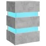 Bedside table with LED lights, engineered wood in gray concrete, 45x35x67 cm by , Nightstands - Ref: Foro24-326844, Price: 12...