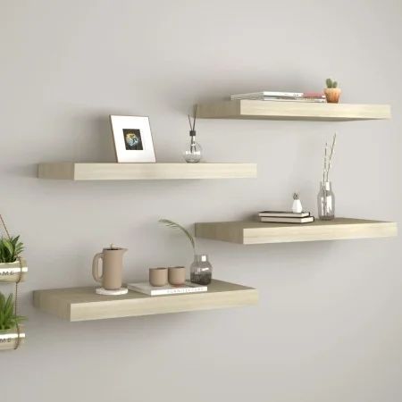 Floating wall shelves 4 pcs black MDF 50x23x3.8 cm by vidaXL, Shelves and shelves - Ref: Foro24-323873, Price: 55,97 €, Disco...