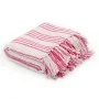 Manta a rayas de algodón rosa y blanco 220x250 cm de , Mantas - Ref: Foro24-245326, Precio: 34,28 €, Descuento: %