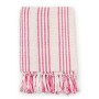 Gestreifte rosa-weiße Baumwolldecke 220x250 cm von , Decken - Ref: Foro24-245326, Preis: 37,10 €, Rabatt: %