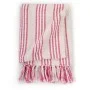 Manta a rayas de algodón rosa y blanco 220x250 cm de , Mantas - Ref: Foro24-245326, Precio: 34,28 €, Descuento: %