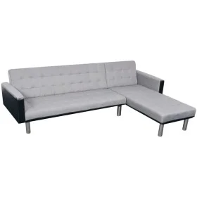 L-shaped sofa bed in black and gray fabric by , Sofas - Ref: Foro24-244334, Price: 450,73 €, Discount: %
