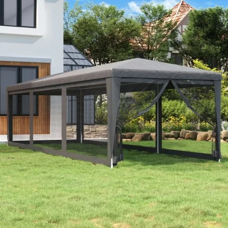 Party tent with 8 walls made of anthracite gray HDPE mesh, 3x9 m. by , Tents and gazebos - Ref: Foro24-319244, Price: 154,17 ...
