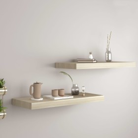 Floating wall shelves 2 pcs MDF oak 60x23.5x3.8 cm by vidaXL, Shelves and shelves - Ref: Foro24-323875, Price: 37,73 €, Disco...